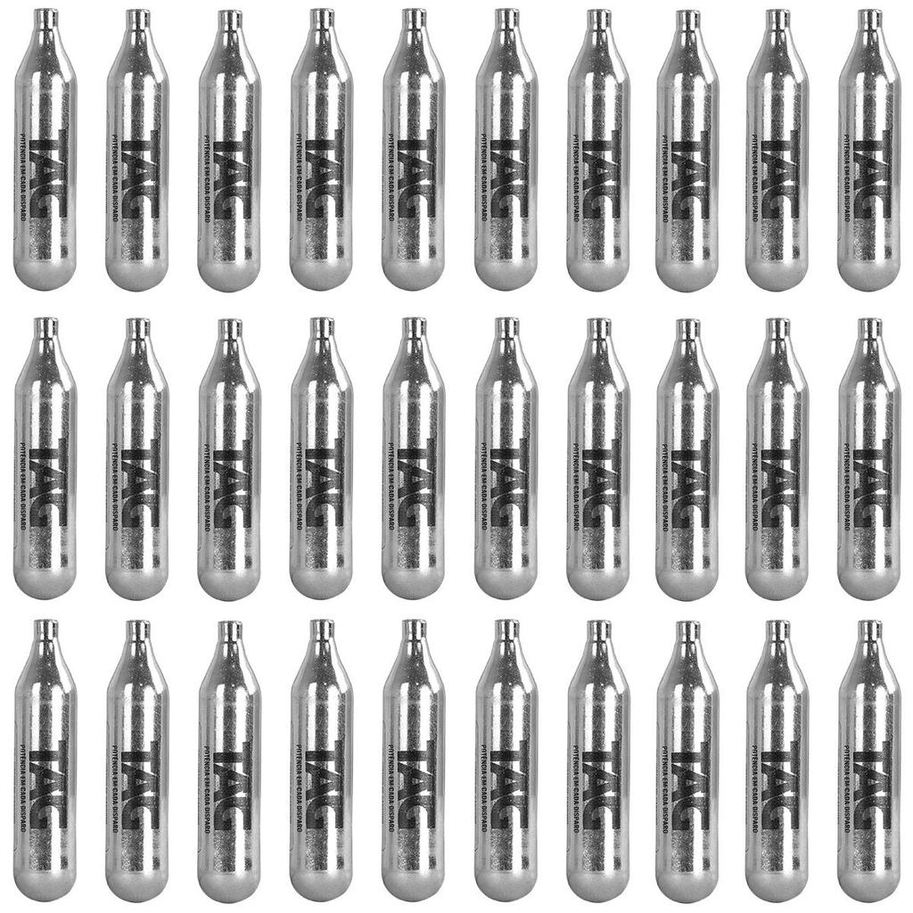 Kit 30 Cilindros CO2 12g TAG Sem Rosca Airsoft Pressão