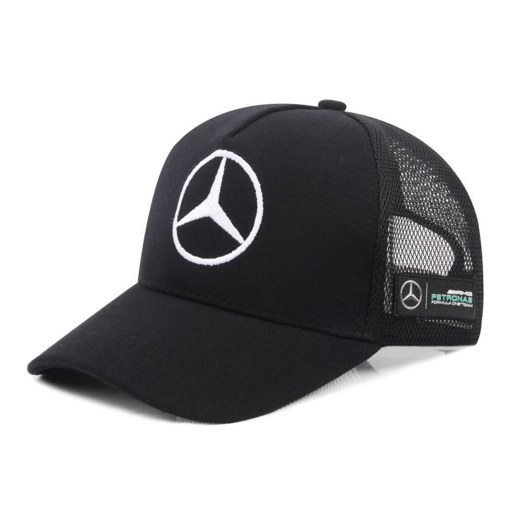 Boné Bordado de Corrida F1 com Logo do Carro Mercedes-Benz, Boné de Beisebol com Tela Respirável U3PT