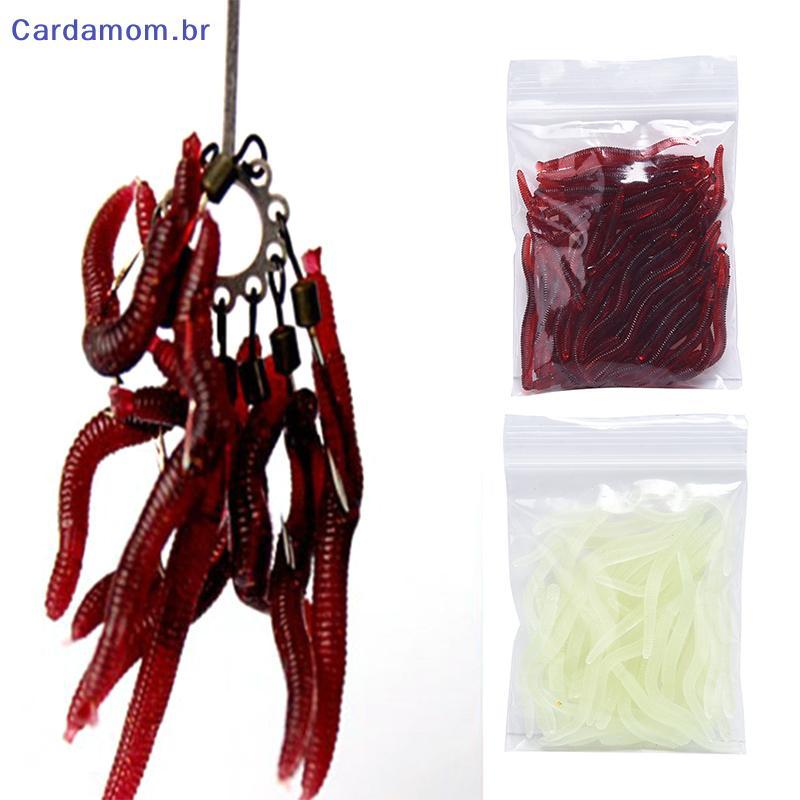 { CARDA } 50 Unidades De Minhoca De Simulação 35 Mm Iscas De Pesca Artificiais Macias De Conto [BR]
