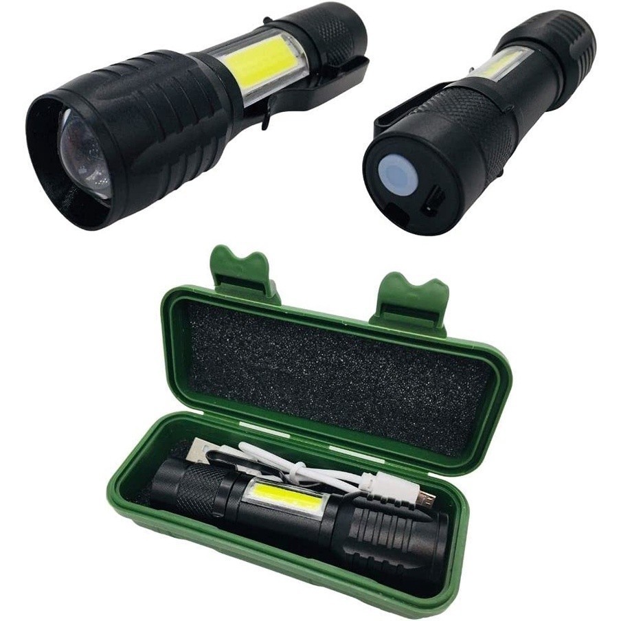 Mini Lanterna Tática Alumínio 3 Modos Recarregável USB Com Led Camping Potente Lanterna De Mão Original Envio Imediato