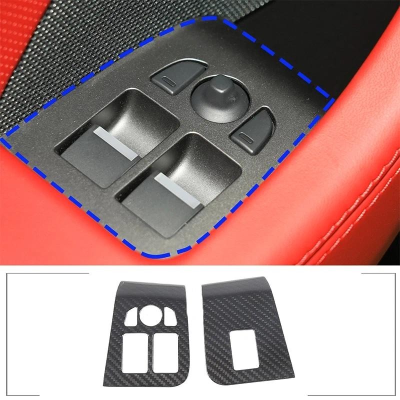 Real Fibra De Carbono Interruptor Elevador Vidro Do Carro Painel Quadro Guarnição Adesivos Para Jaguar F-TYPE 2013-2022