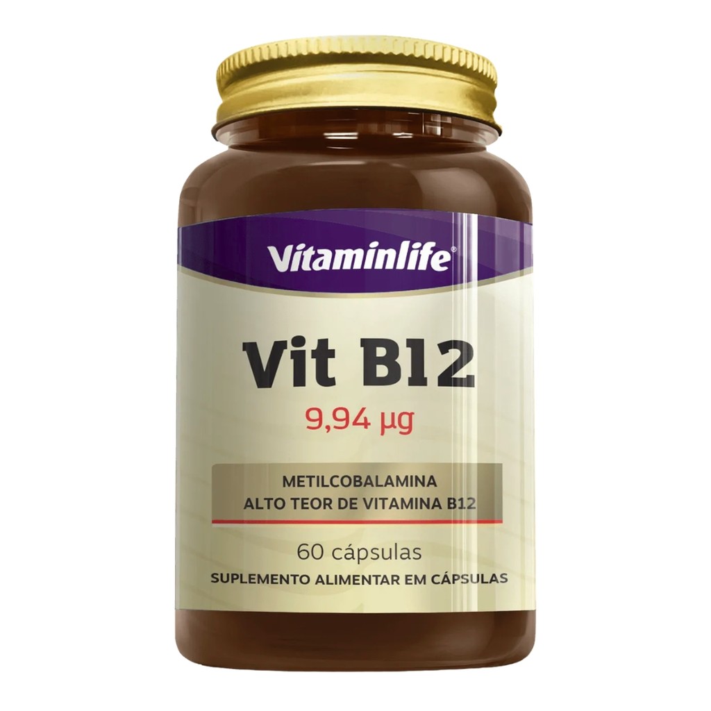 Vitamina B12 Metilcobalamina Vitaminlife 60 Cápsulas