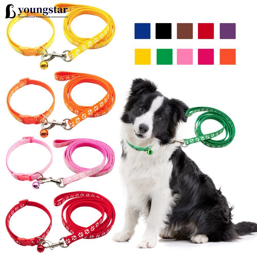 YOUNGSTAR Conjunto De Coleira E Arnês Para Animais De Estimação , 1.2M , Corrente Cães Com Estampa De Pata Fofa Gatos Pe