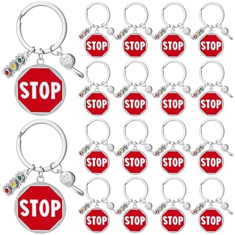 Jetec 24 Pcs Crossing Guard Presentes Para Mulheres Homens Apreciação Segurança Stop Sign Chaveiros Bulk School Crosswal