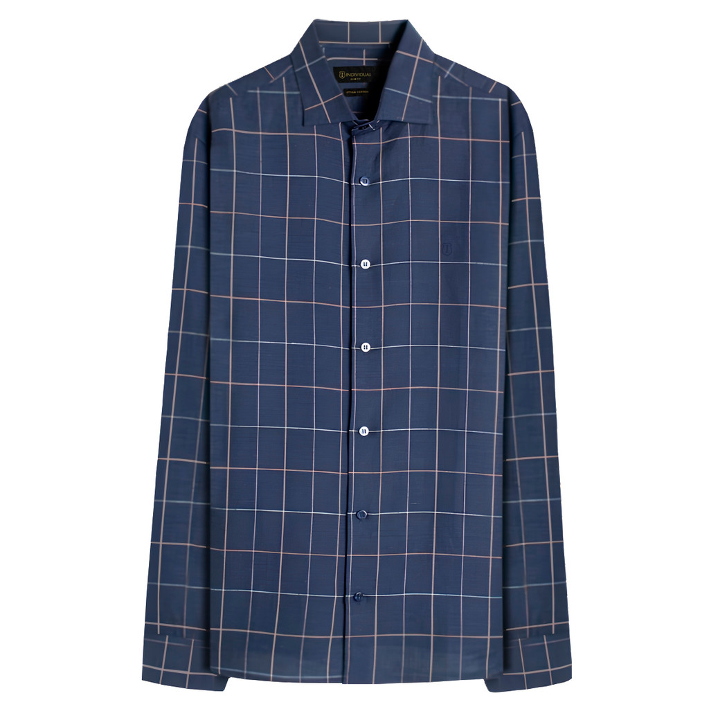 Camisa Individual Mc Slim Xadrez Azul Marinho