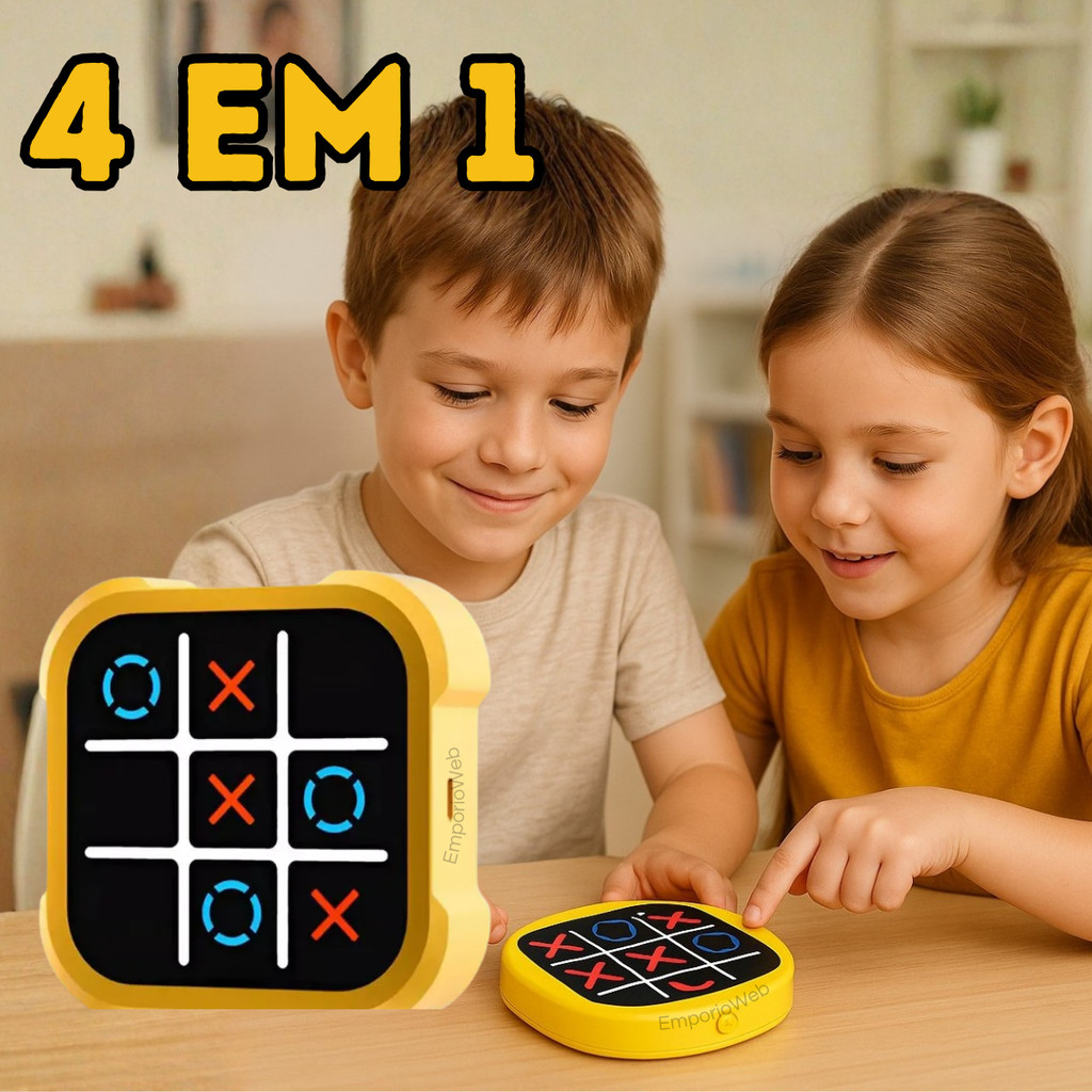 Jogo Da Velha Digital Eletrônico 4 Em 1 Recarregável Usb Led Educativo Interativo Portátil Viagem em Oferta na Shopee