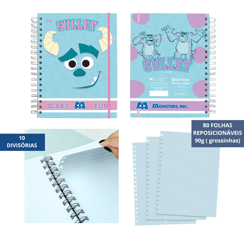 Caderno Smart Universitário 10 Divisórias Monstros S.A. 80 fls - DAC — imagem 2 de 2