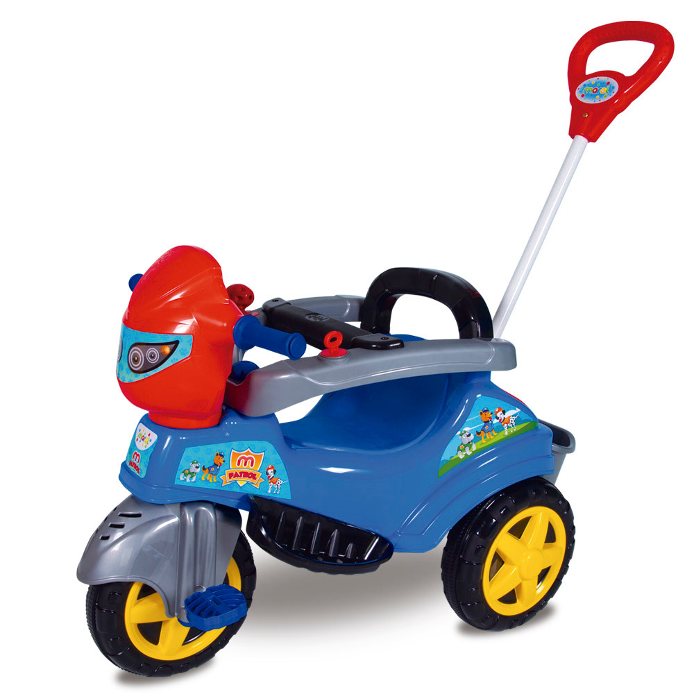 Carrinho Triciclo De Passeio Baby City Patrol Colorido em Oferta na Shopee