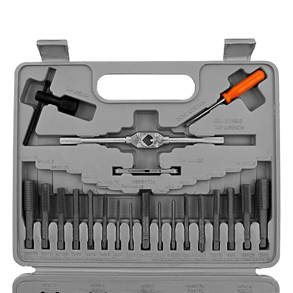 Detalhes do Jogo de macho e cossinetes M3 x M12 com 40 peças - Sparta