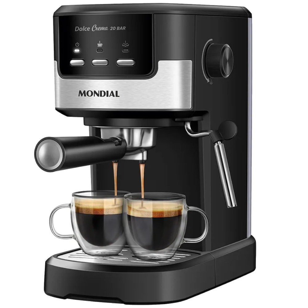 Imagem Cafeteira expresso 20 Bar preto e prata - Dolce Crema C-20-EC Mondial