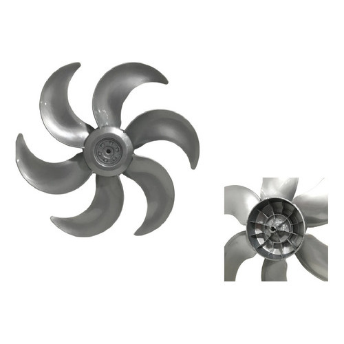 Helice Para Ventilador Mondial 40cm 6 Pas Prata Super Power Cinza