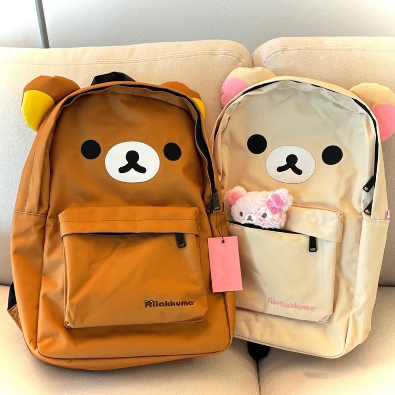 Kawaii Bonito Urso Rilakkumas Mochila Grande Capacidade Anime Dos Desenhos Animados Elegante Estudante Saco De Escola Sa