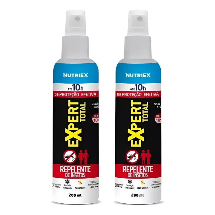 Kit 2 Uni Repelente De Insetos Spray Expert Total 10h 200ml