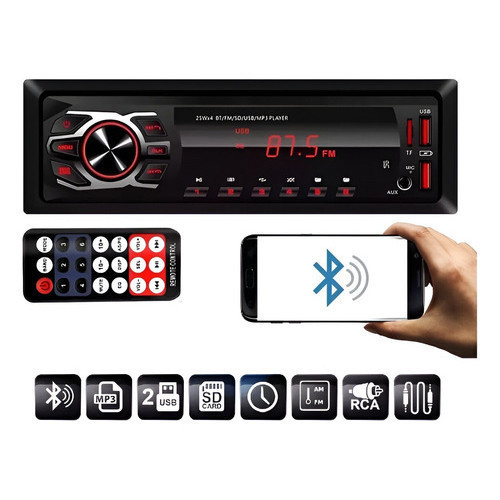 Rádio Automotivo Multimídia Fi MP3 Bluetooth USB SD Áudio HD Compatível