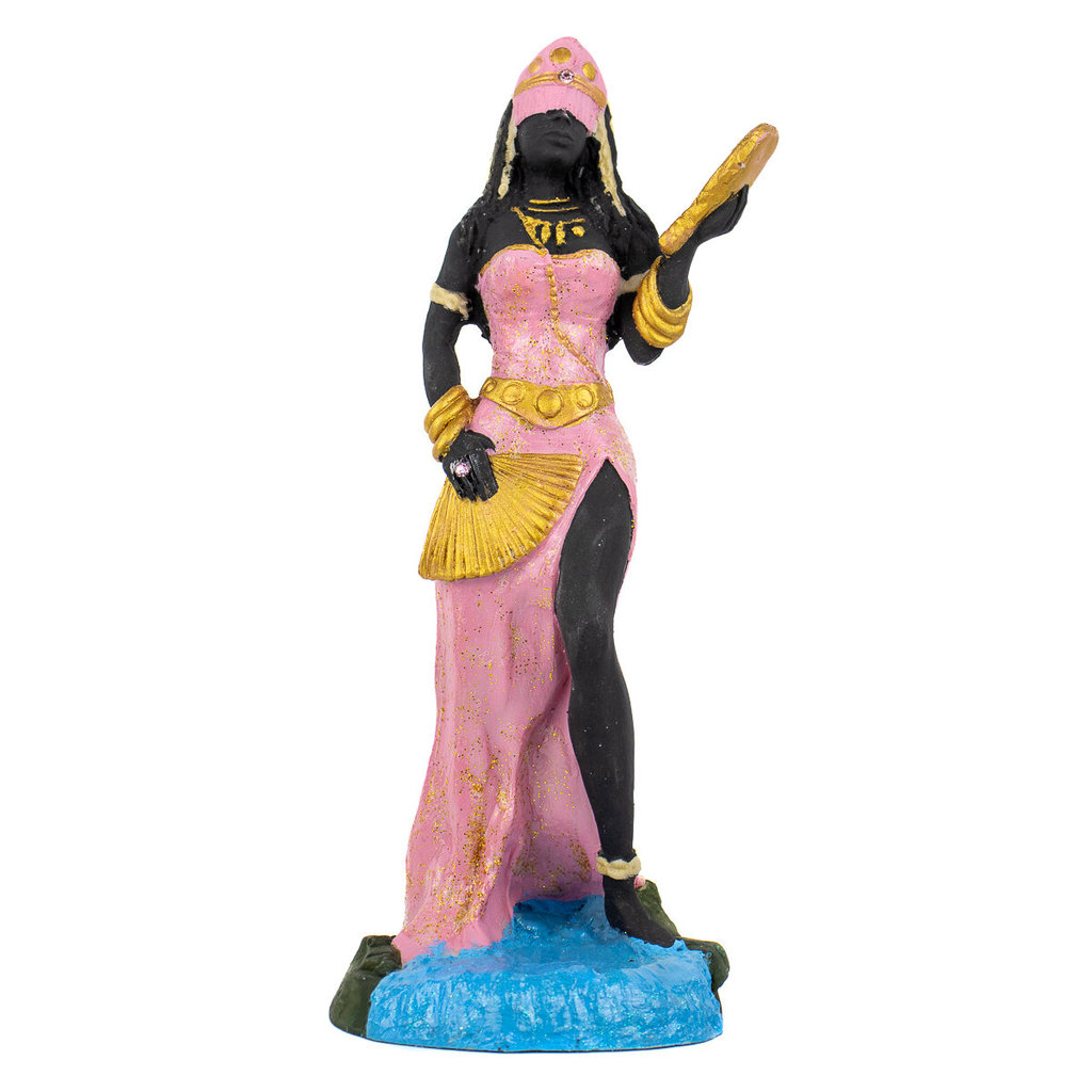 Escultura Orixá Oxum Rosa 23 cm em Resina