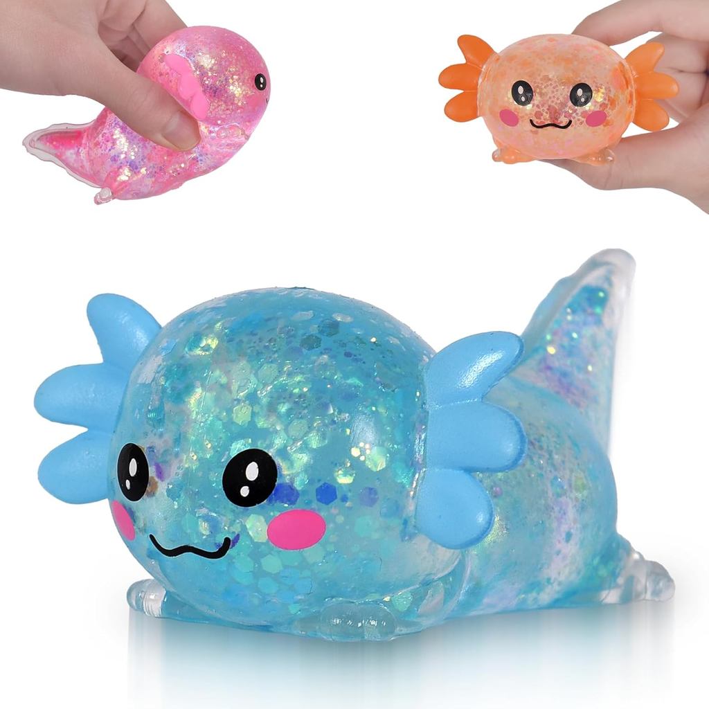 Brinquedo Squishy de Axolote, Brinquedo Anti-estresse de Retorno Lento, Brinquedo Sensorial Macio para Apertar para Cria