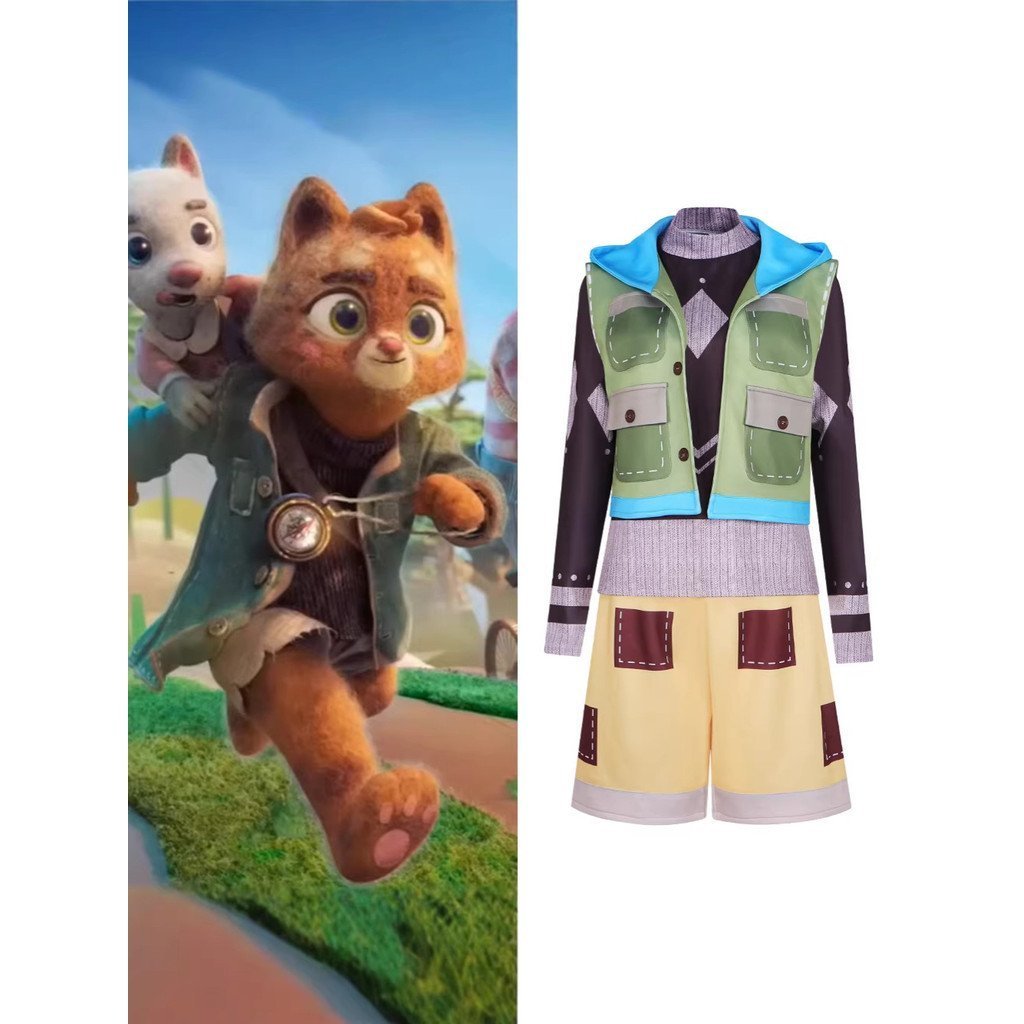 Fantasia de Cosplay da Brave Cat Kona para Meninas, Estilo Personagem da Floresta, Roupa para Apresentação de Palco no H