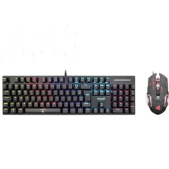 Kit Teclado Mecânico e Mouse, Knup Madset, Mouse 3600 DPI, Teclado Switch Blue, ABNT2, USB, Preto