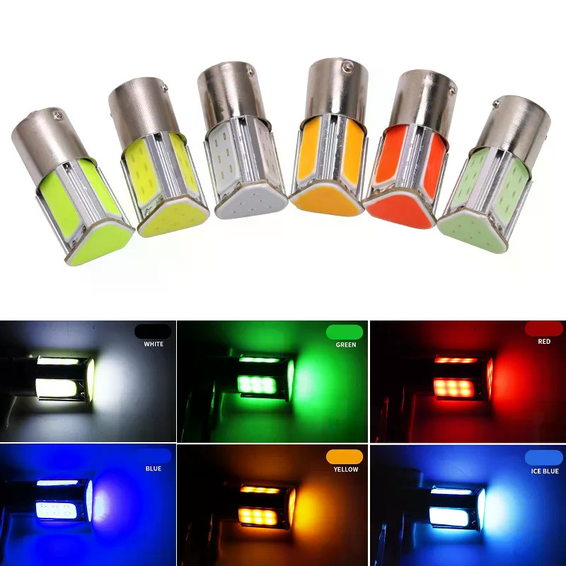 1 Peça p21w bay15d ba15s P21/5W 1156 1157 led COB 12v Luz De Freio Automático Branco Vermelho Carro Lâmpadas Lâmpada De