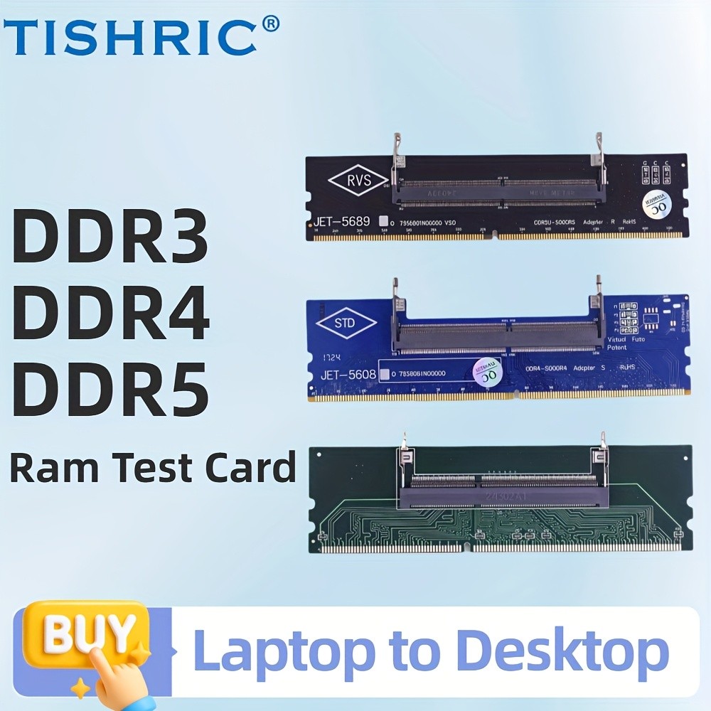 Memória para Laptop TISHRIC DDR 3 4 5, adequada para PC, cartão de teste de memória para laptop