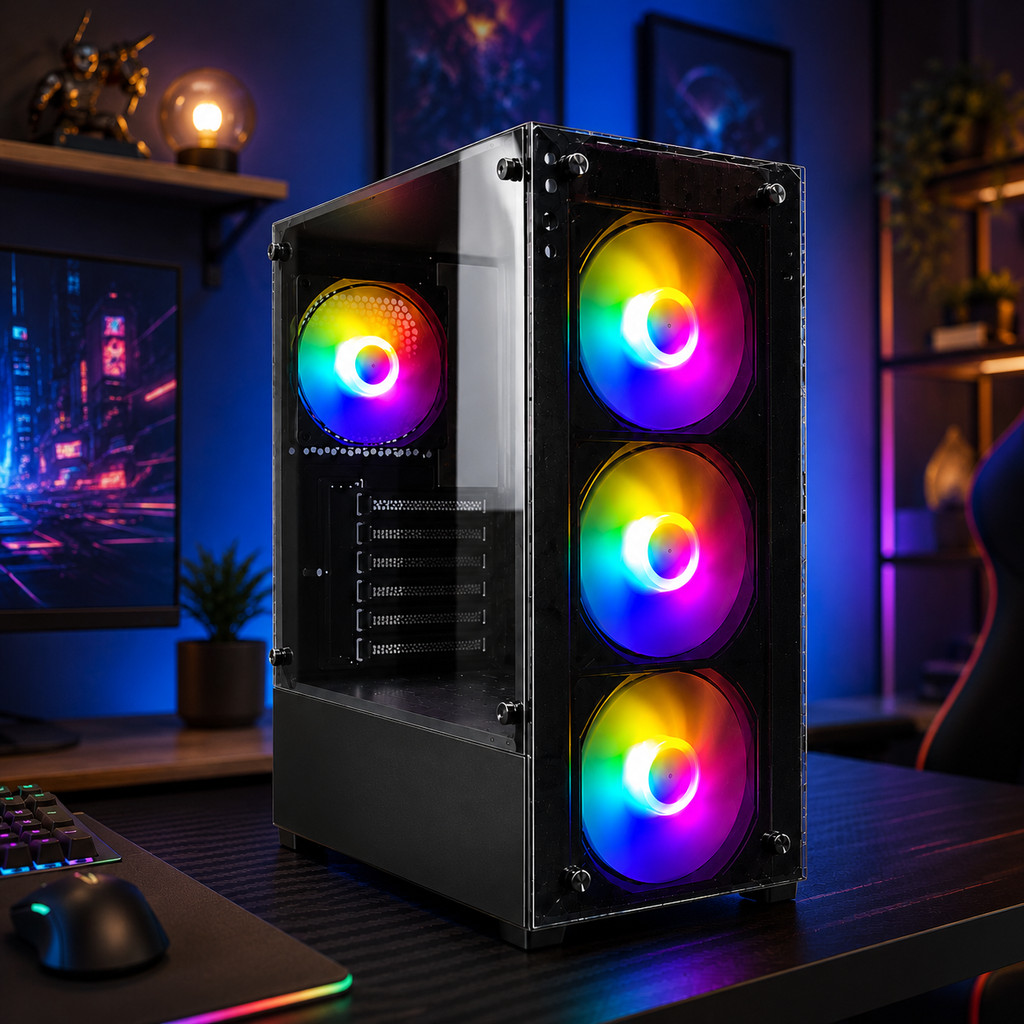 Gabinete Gamer Vidro Lateral 4 Fans 120MM Placa Mãe ATX Micro ATX Mini ATX PC AGP-A31150C