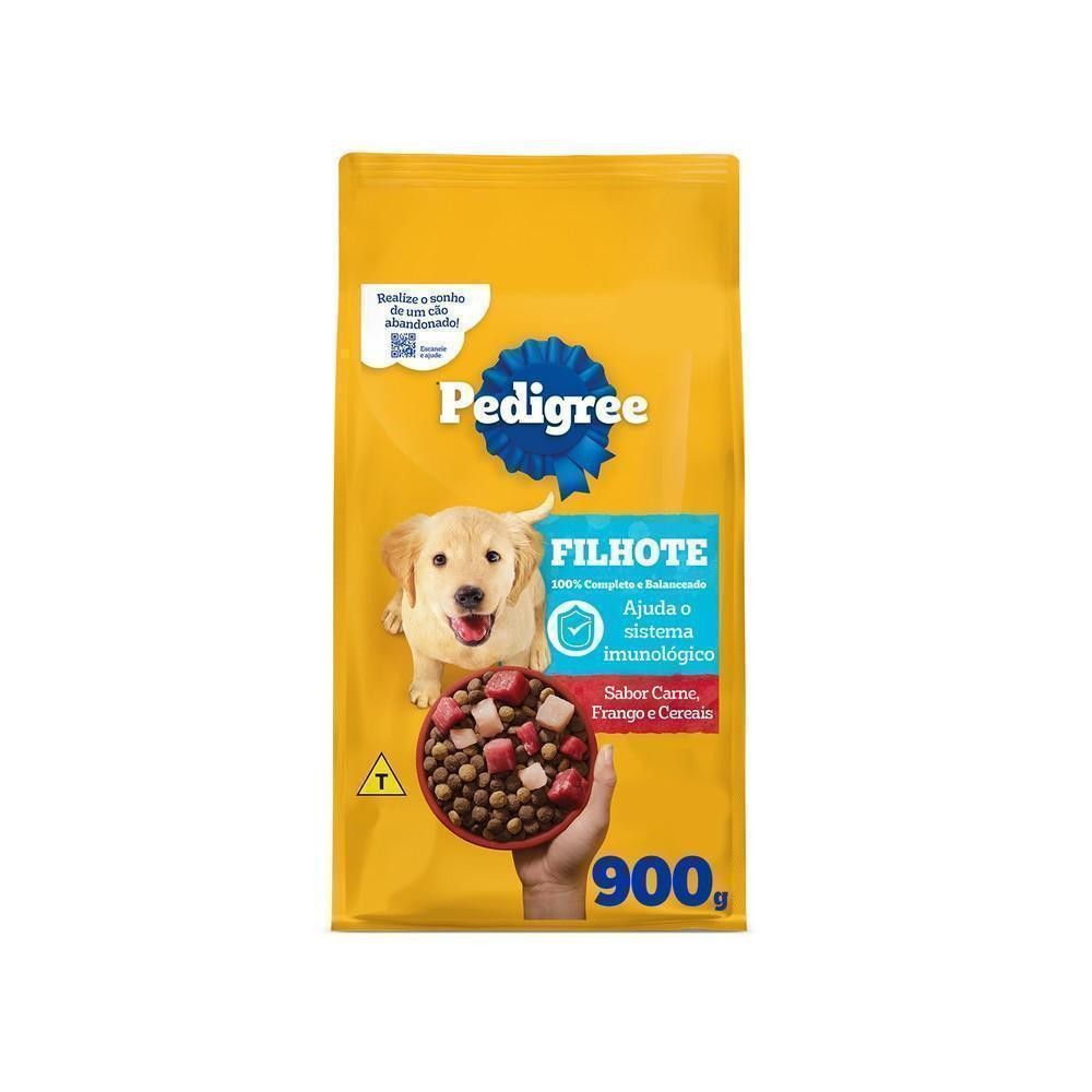 Ração Seca para Cães Filhotes Sabor Carne, Frango e Cereais Pedigree 900g