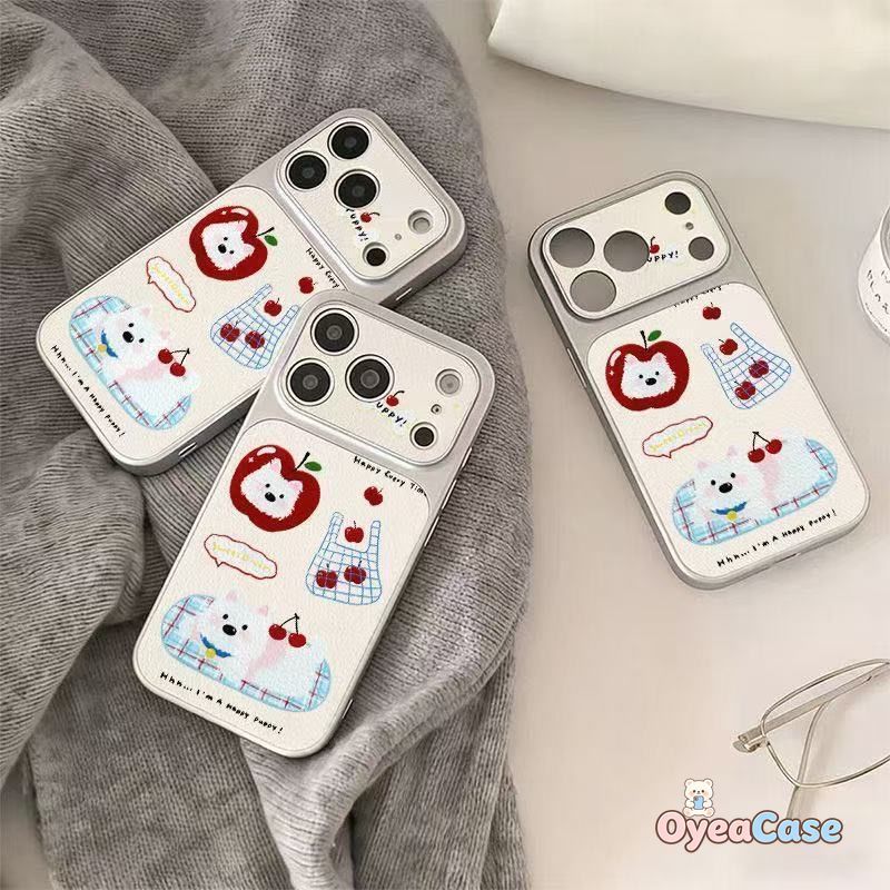 Apple & Cereja Impressão Westie Cão Caso Para OnePlus Nord N300 N200 N30 SE N20 CE5 CE4 Lite 5 3 5G 4G Couro Luxo Bonito