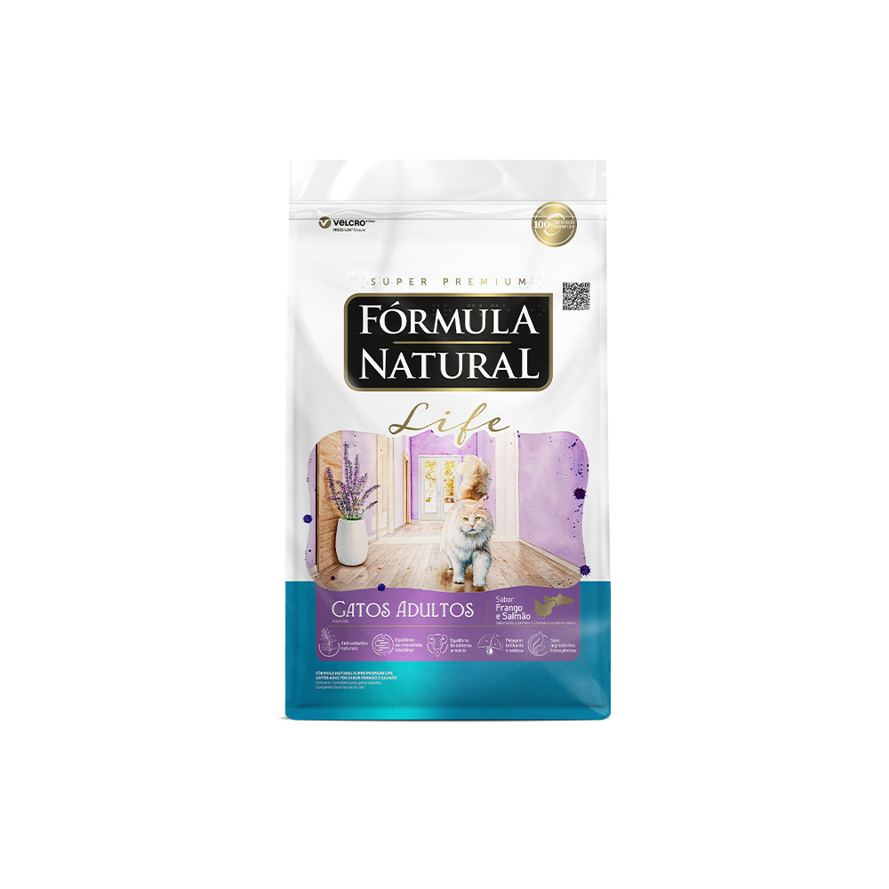 FORMULA NATURAL LIFE GATO ADULTO SABOR FRANO E SALMAO 10,1KG