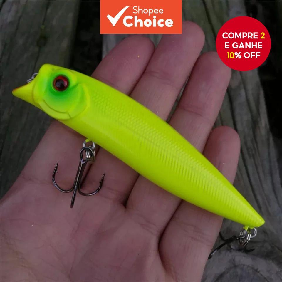 Isca De Pesca 9cm/12g Dura Popper Com Gancho Agudo em Oferta na Shopee