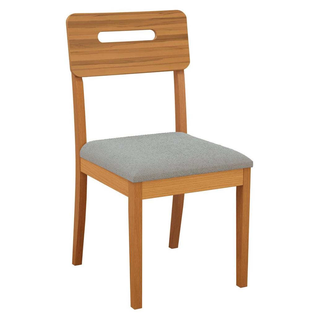 Par de Cadeiras Kappesberg em Madeira Maciça Lila Boucle Cinza em Oferta na Shopee