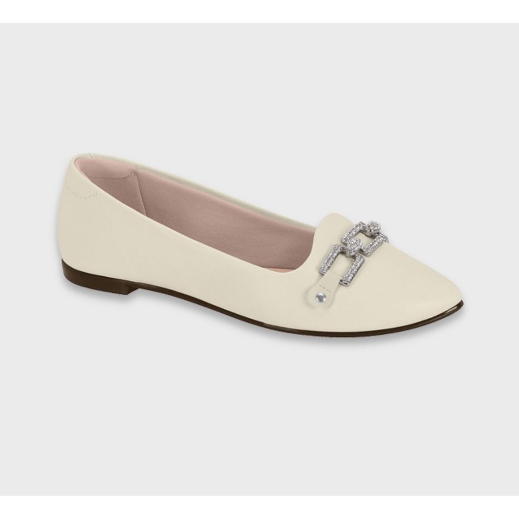 Detalhes do Sapatilha Feminina Moleca Bico Fino Corrente Brilho 