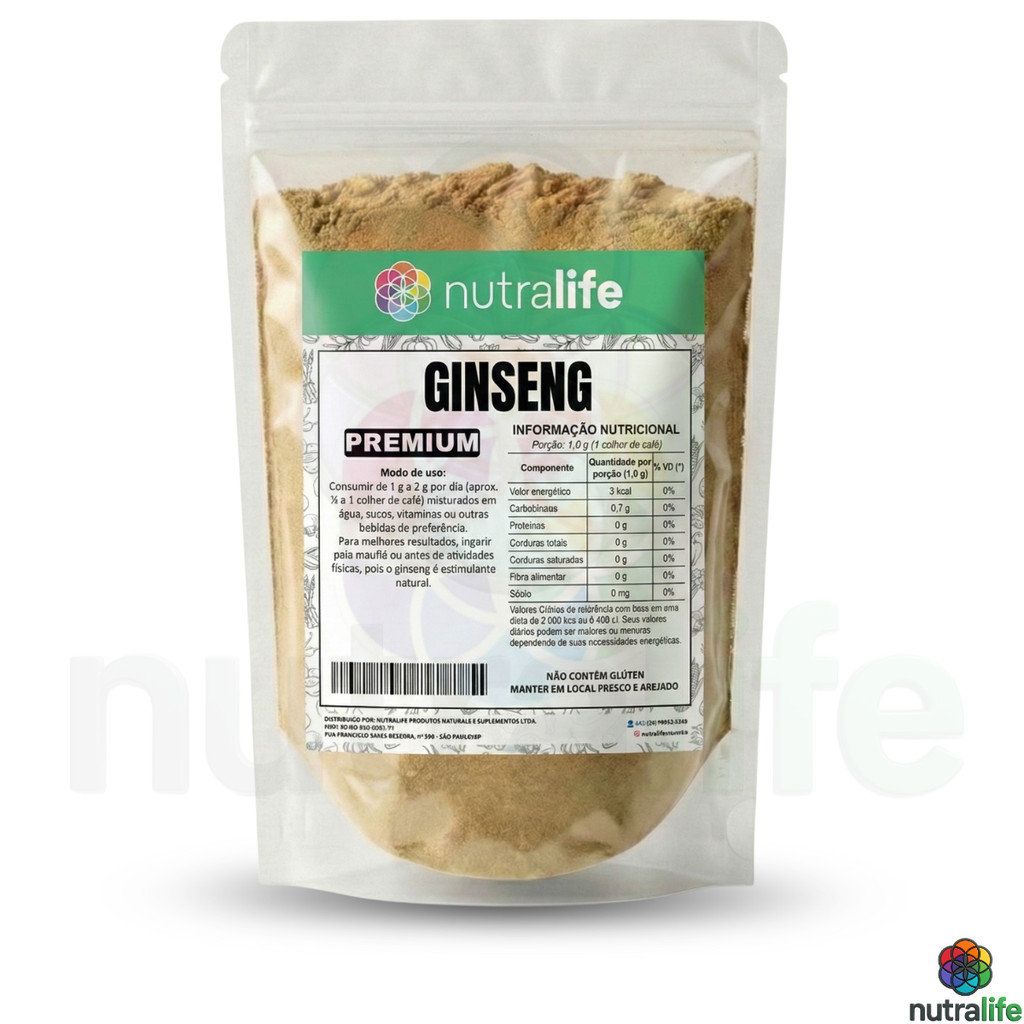 Ginseng em Pó Premium 100% Natural | Uso Alimentar | Suporte Nutricional | Laudo de Qualidade em Oferta na Shopee