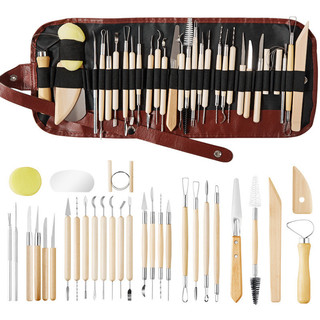 Kit de Ferramentas para Escultura em Argila 31 ou 46/51 Peças - Profissional para Modelagem e Cerâmica