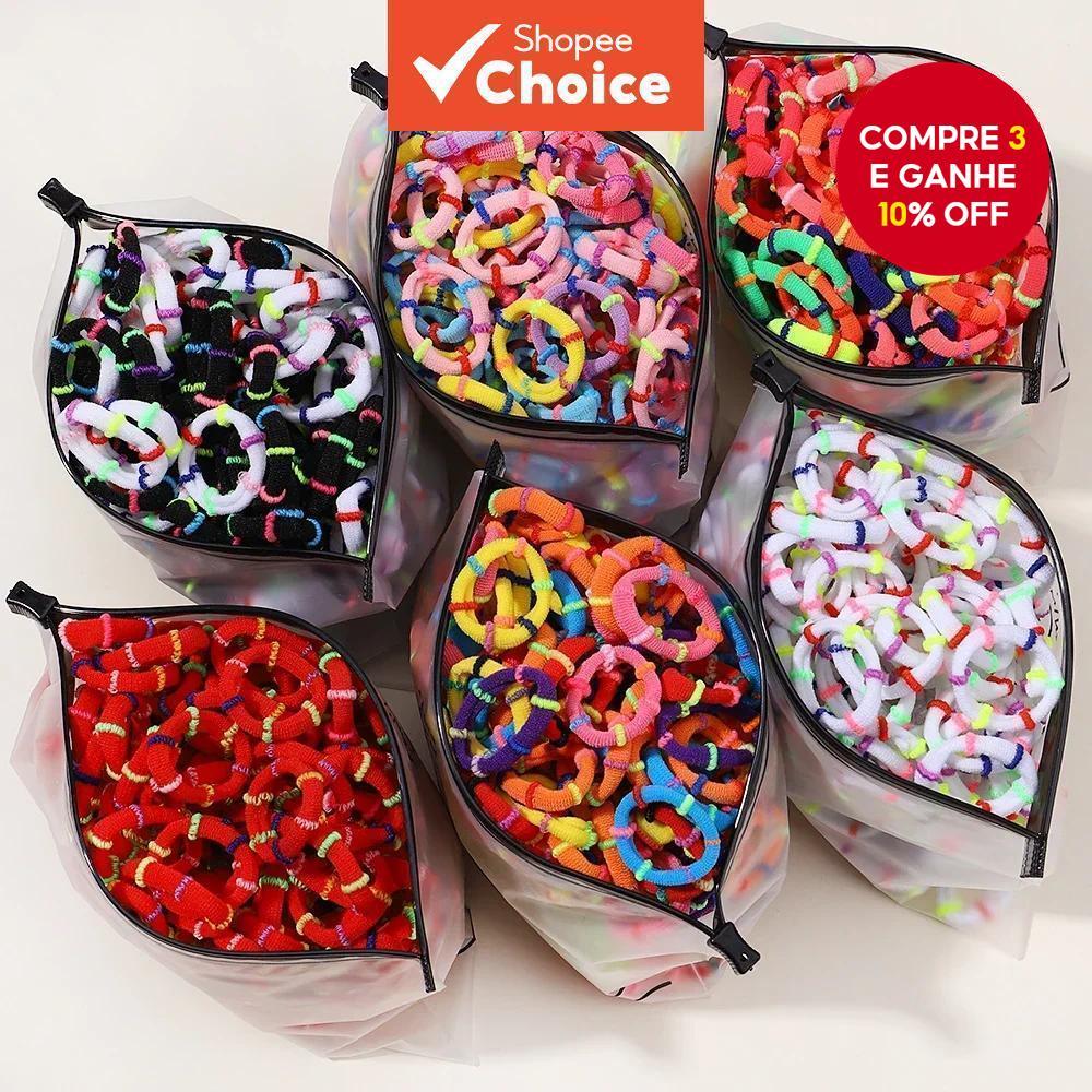 60 Peças Elásticos De Cabelo Coloridos Para Crianças Meninas Suportes De Rabo De Cavalo Conjunto De Laços