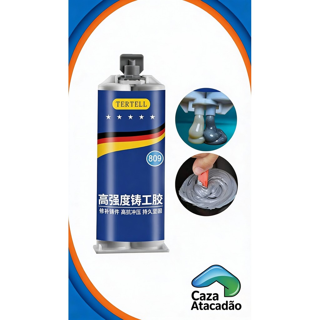 Cola De Fundição AB 80g Adesivo De Soldagem Altas Temperaturas Para Ferro Fundido Alumínio Aço Inox em Oferta na Shopee