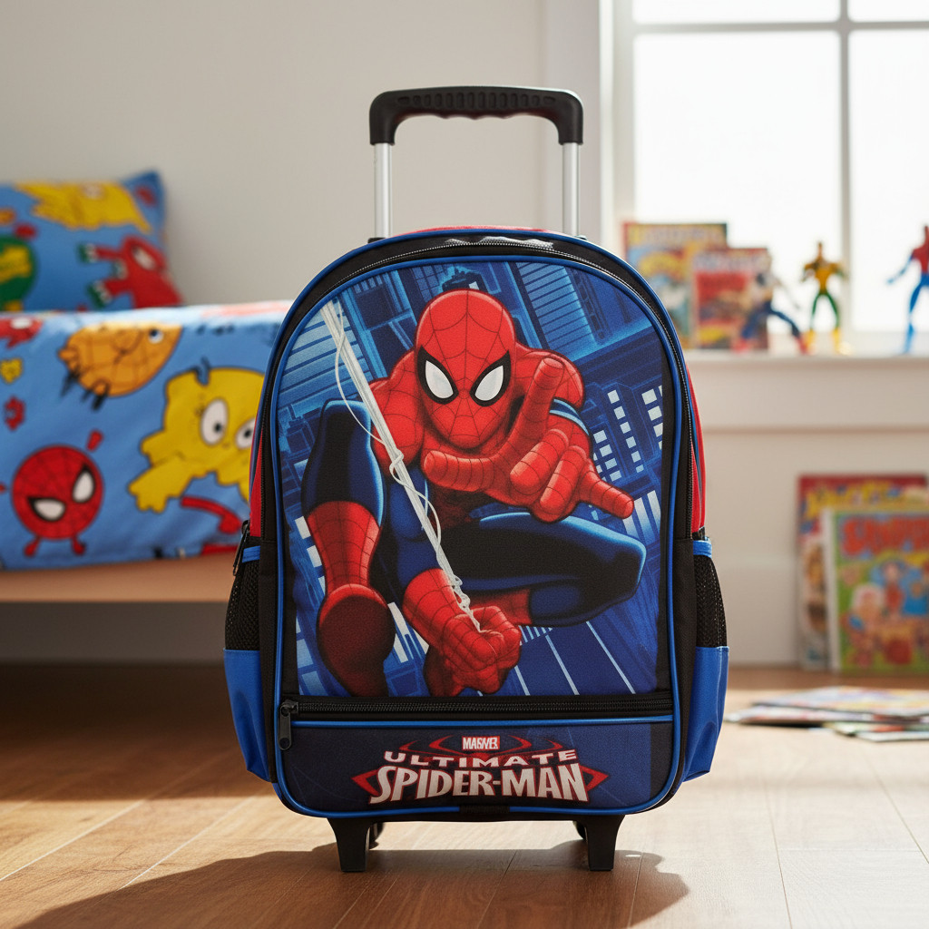 Mochila Homem Aranha Bolsa Infantil Spiderman Rodinhas Aula
