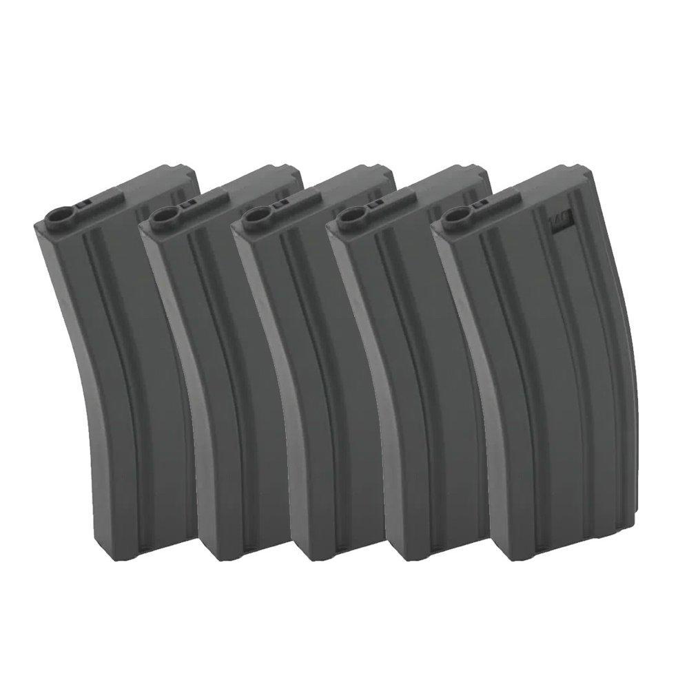 Kit 5 Magazines Rifle Airsoft M4 Mid-cap 100 bbs Polimero em Oferta na Shopee
