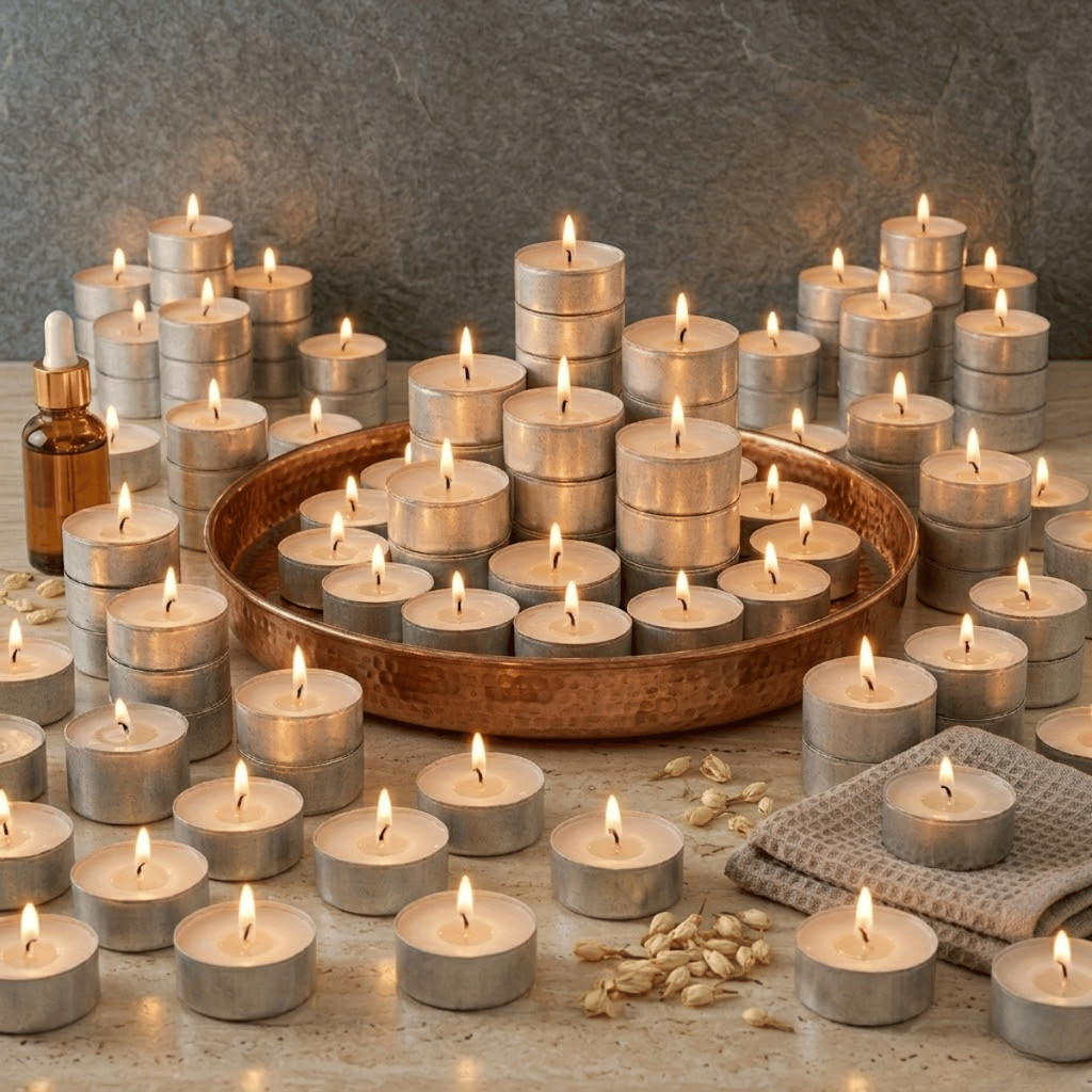 Kit 200 Velas Rechaud Na Latinha Alumínio Decoração Festa Casamento Flutuante Atacado
