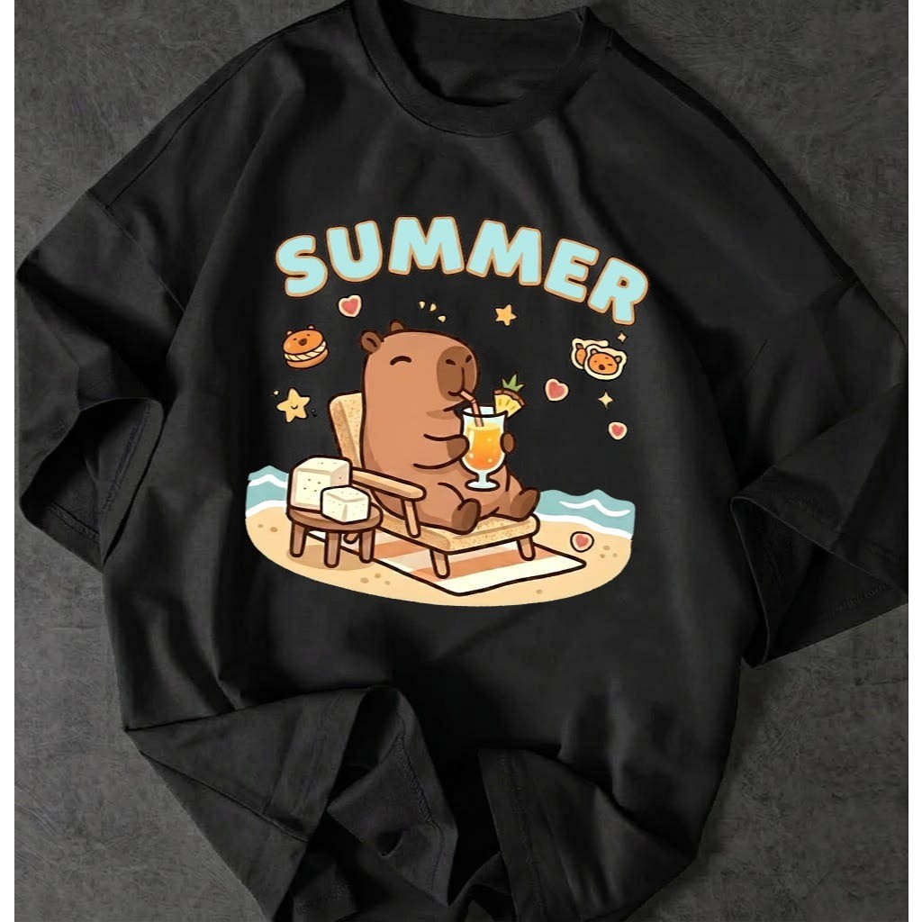 Camiseta Feminina capivara Oversized Streetwear Premium Estilosa Confortável Moda Casual