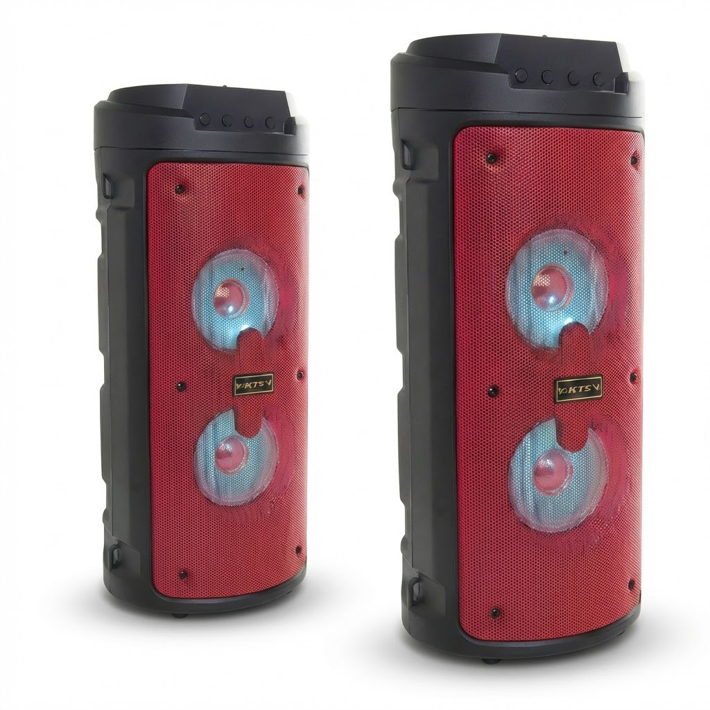Alto Falante Torre Bluetooth 423B TWS Microfone LED Portatil Karaoke Bateria Recarregavel
