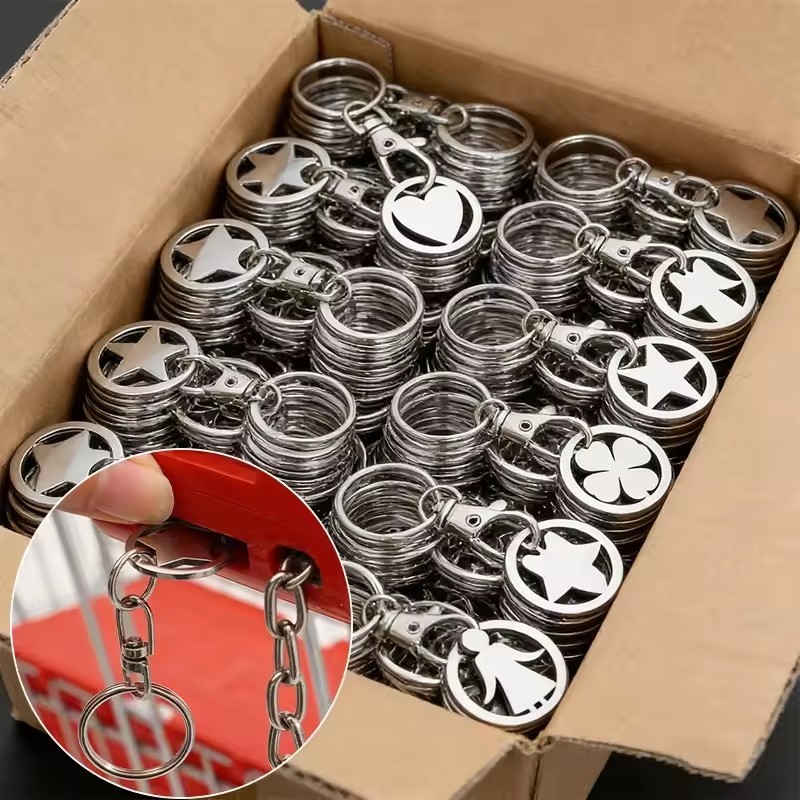 Chaveiro De Token De Carrinho De Compras 1/2/4 Unidades-Tokens Portátil De Metal Em Aço Inoxidável-Gancho De Chave Acess