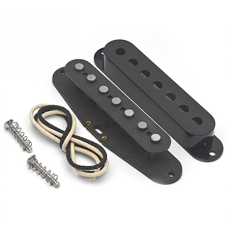 Kit De Captador De Bobina Única Alnico 5 De 7 Cordas De Fibra V Pole Piece Cabo De Pano Encerado Para Guitarra ST
