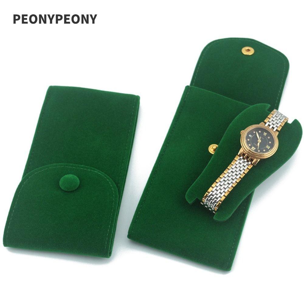 Bolsa De Relógios PEONY , Caixas De Relógio De Pressão De Flanela , Proteção Contra Poeira Portátil , Embalagem Feminina