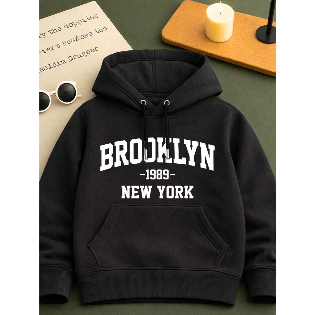 Moletom Canguru Infantil Brooklyn Com Capuz Flanelado Agasalho