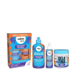 Kit Definição Natural Shampoo + Creme Multifuncional, Óleo Sérum, Gelatina e Creme para Pentear