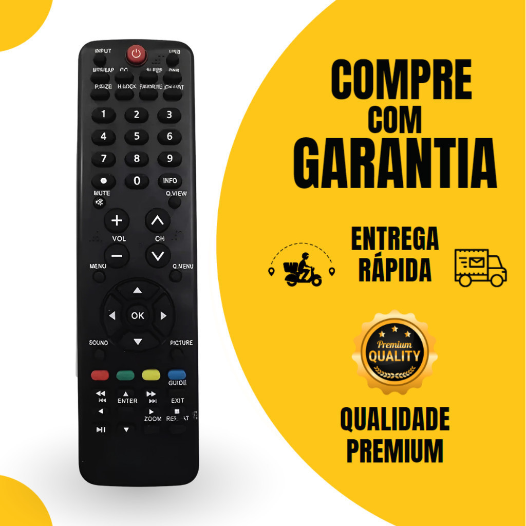 Controle Compativel TV LCD H-Buster | Reposição | Compatível | Universal + Pilhas