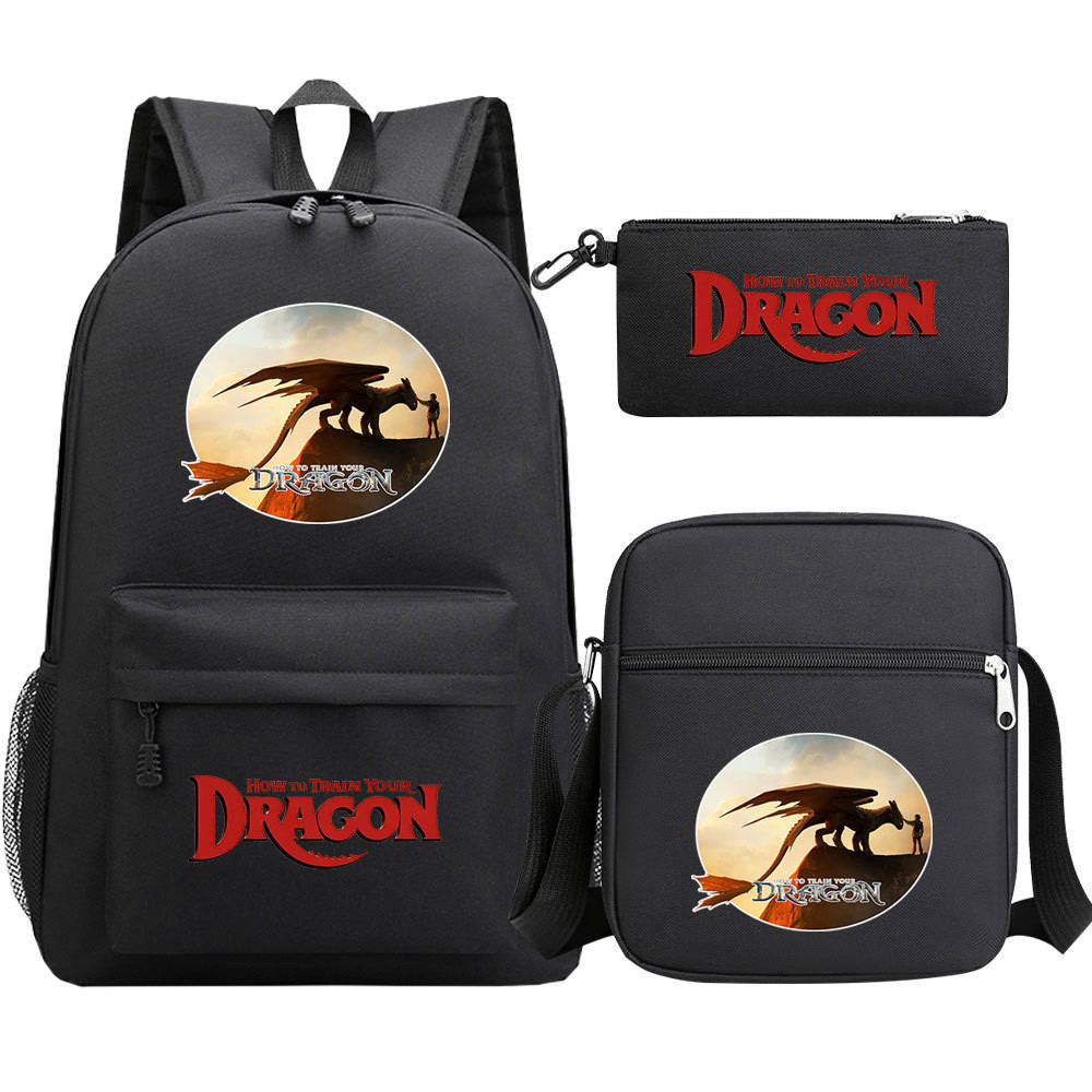 Mochila Desdentado de Como Treinar Seu Dragão para estudantes, mochila de desenho animado de grande capacidade, bolsa de