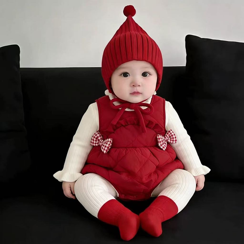 Roupas de bebê de lã peido roupas festivas estilo ocidental roupas de bebê roupas de inverno bebê menina inverno macacão