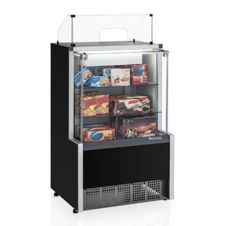 Vitrine Neutra Caixa Aurora 75cm Preta Vidro Reto MPXA-075R BIVOLT - Gelopar