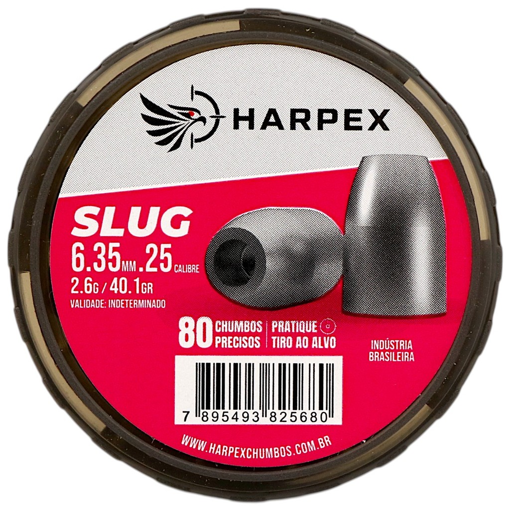 Chumbinho Harpex Slug Alta precisão 6.35mm (.25) - 80un